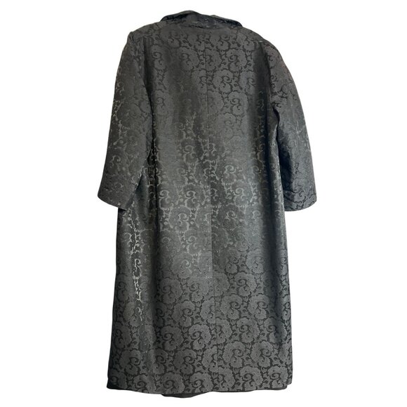 Vintage 1950s Black Brocade Opera Swing Coat - Picture 7 of 9